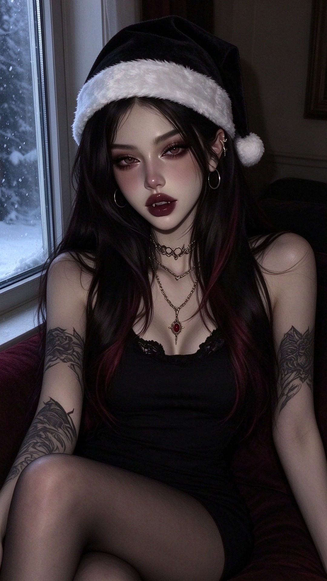 The Black Velvet Santa Hat in the Corner