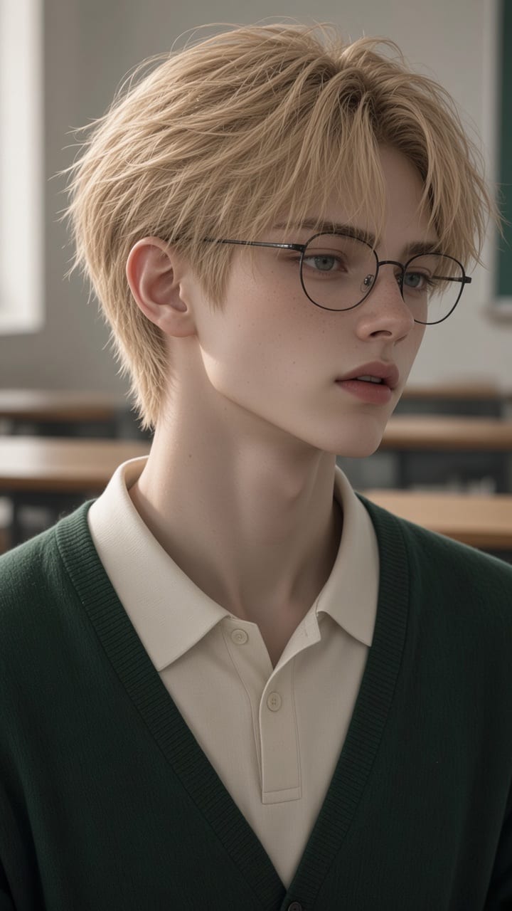 Tomorrow's Exam. Tonight He Has No Glasses.